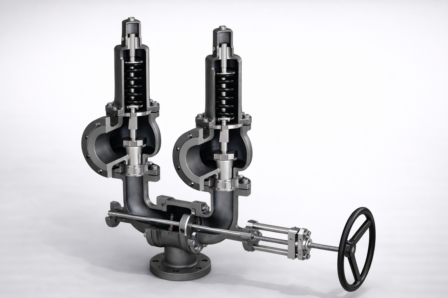 Pressure safety valve changeover system top assembly view for dual PSV installation