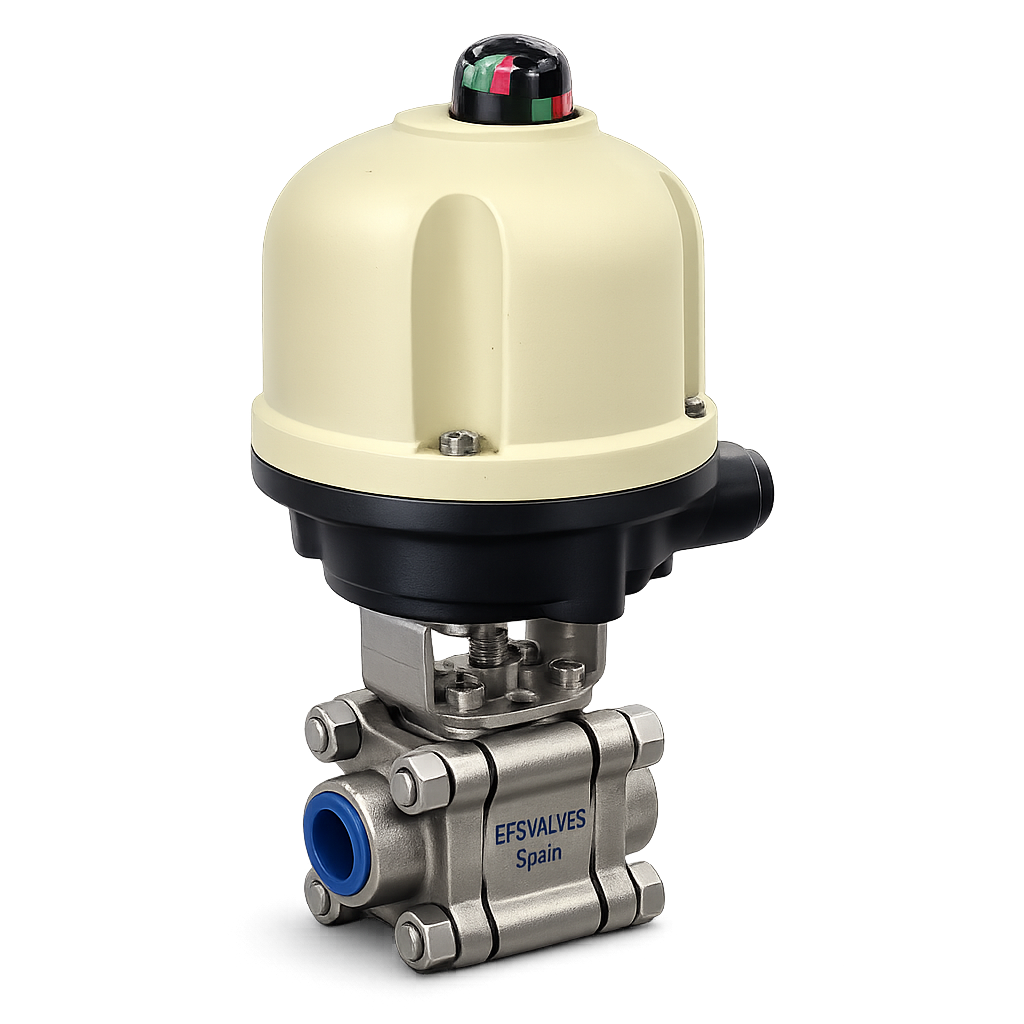 EF40 3-piece exotic alloy ball valve with pneumatic actuator