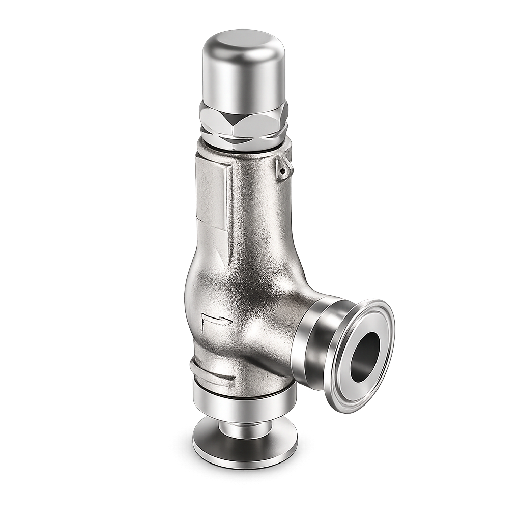 EF1216C sanitary pressure relief valve in stainless steel 316L