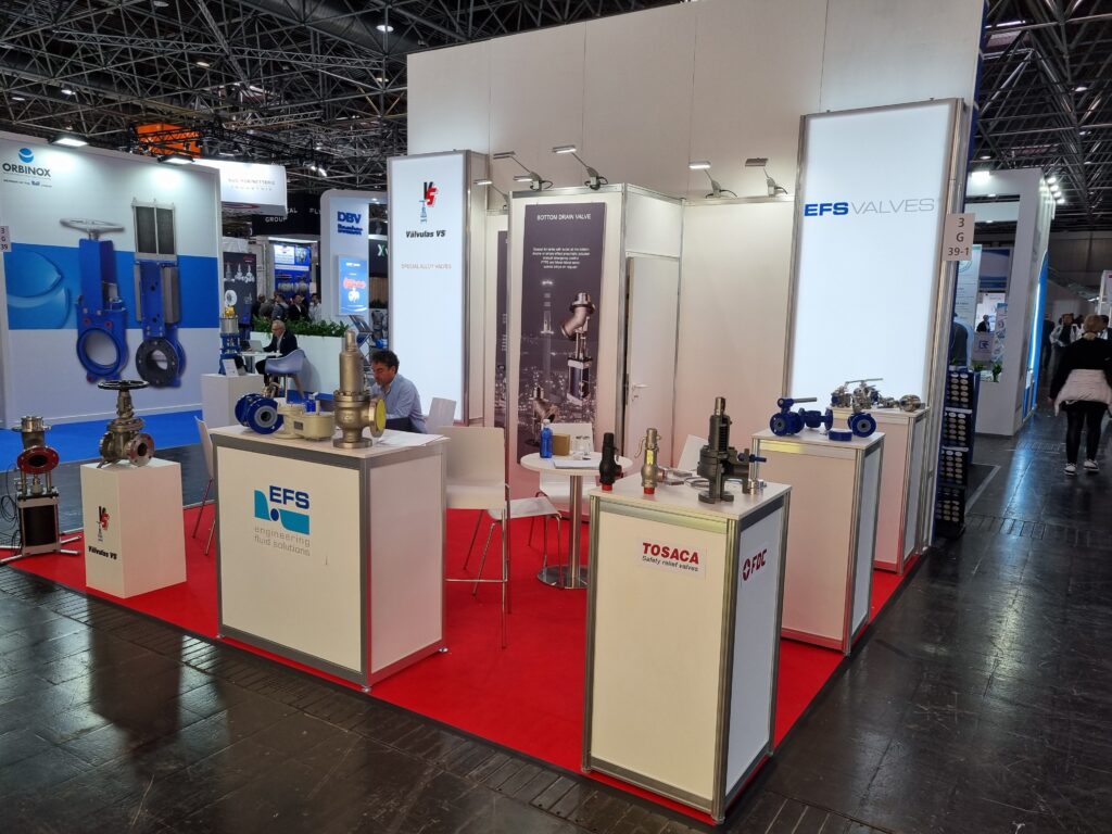 EFSVALVES stand at Valve World 2024 in Düsseldorf with safety valves and industrial valve solutions