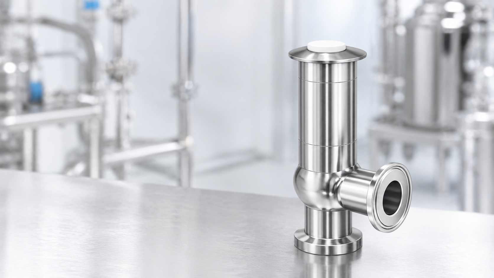 EF010 sanitary pressure safety valve with hygienic clamp connections