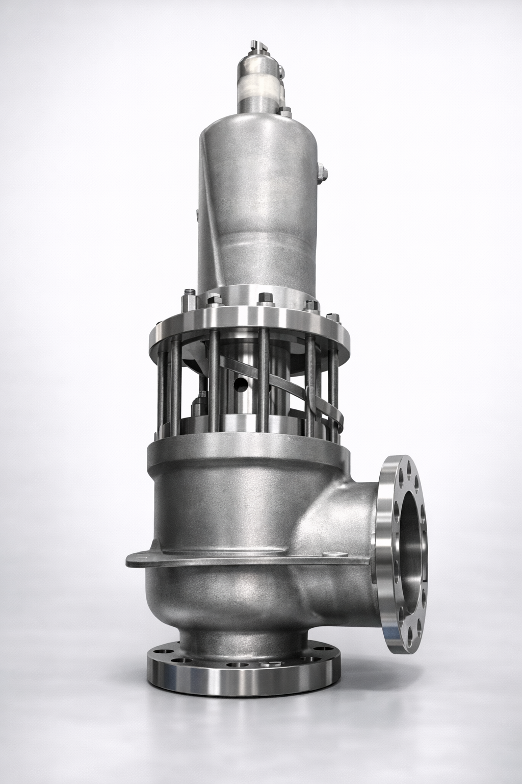 Large balanced bellows PSV with a metallic bellows and thermal dissipation assembly